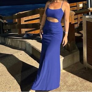 Blue Cutout Maxi Dress